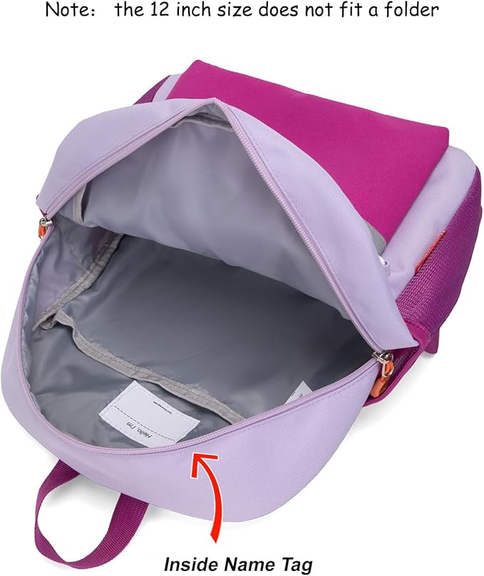 HawLander Little Kids Backpack for Girls Toddler School Bag Fits 3 to 6 years old, 12 inch, Purple