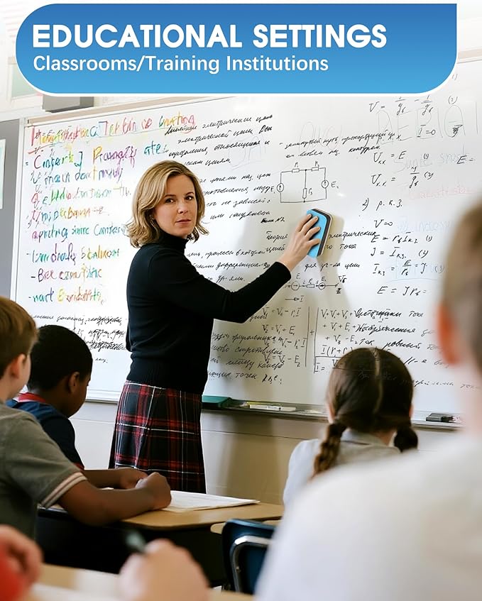 SFAIH Dry Erase Markers Chisel Tip with Magnetic Whiteboard Eraser, 72 Bulk Pack Black White Board Markers for Teachers & Students, Versatile Lines, 1s Quickly Dry, Perfect for Classroom and Office