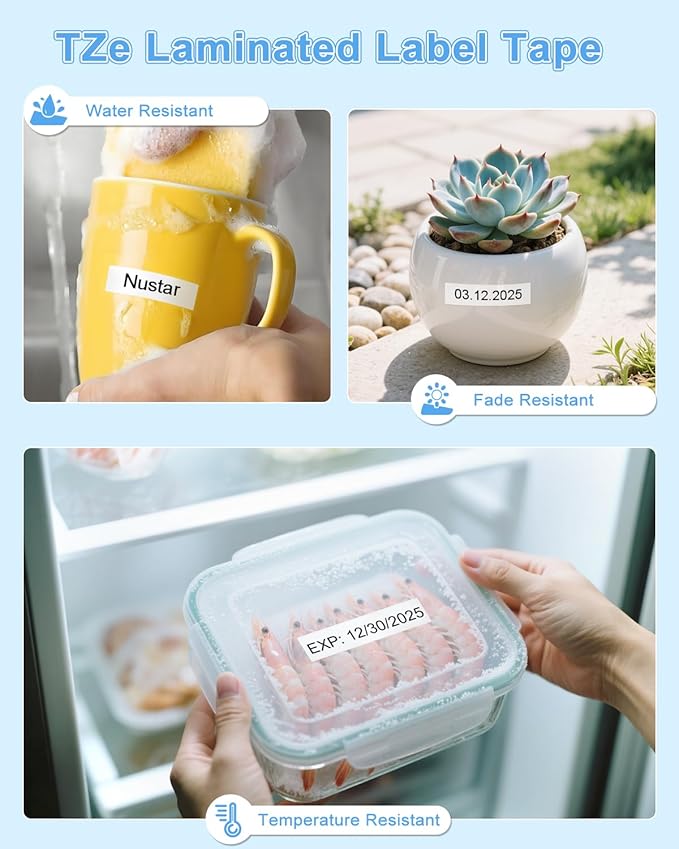 Rplacement for Brother Label Maker Tape Refill 12 mm 0.47 Laminated White TZe-231 Compatible with Brother P-Touch PT-H110 PT-D210 Label Maker Machine, Black on White, 1/2 Inch x 26.2 Feet, 15 Pack