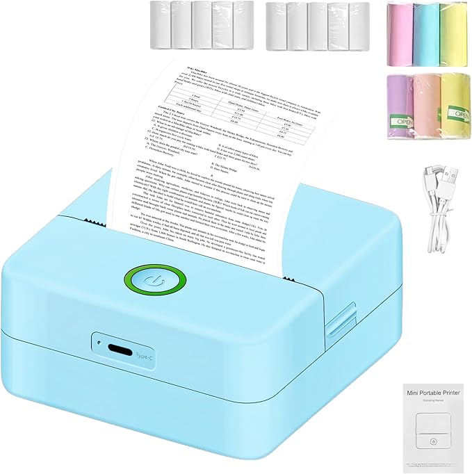 Print Pods Mini - Sticker Printer Portable Thermal Inkless Sticker Maker Machine Pocket Phone Instant Print for Study Graphics, Anatomical Diagrams, Photos