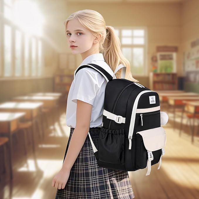 MOMUVO School Backpack Set for Girls,3pcs Bookbag with Lunch Box Pencil Case Kids School Bag Set