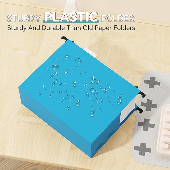 Plastic Expandable Hanging File Folder Letter Size,Heavy Duty 3 Inch Expansion,6 Pack Extra Capacity Hanging Folders,Accordian Pocket,Adjustable Tabs,Hanging Organizer for Bulky Files-Colored