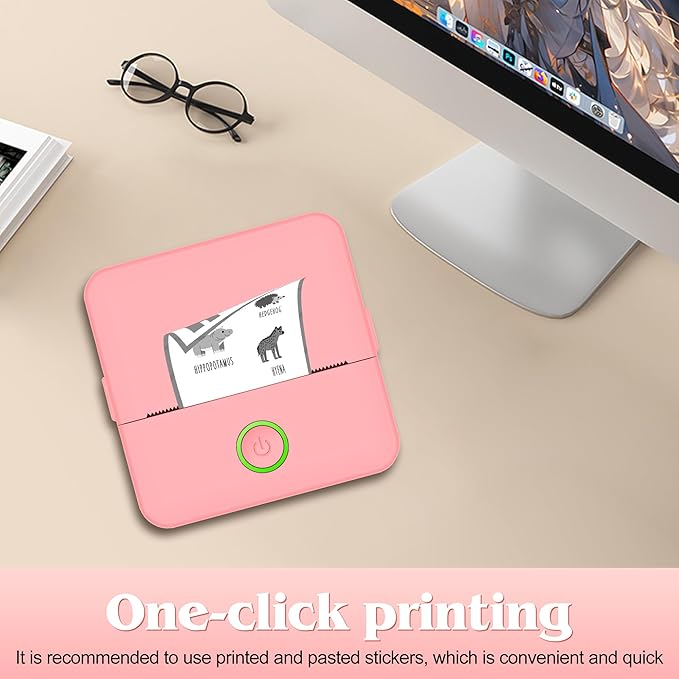 Print Pods Mini - Sticker Printer Portable Thermal Inkless Sticker Maker Machine Pocket Phone Instant Print for Study Graphics, Anatomical Diagrams, Photos