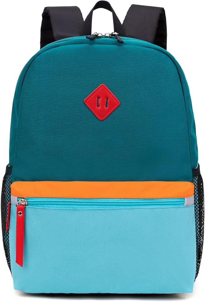 HawLander Little Kids Backpack for Boys Toddler School Bag Fits 3 to 6 years old, 15 inch, Blue Green