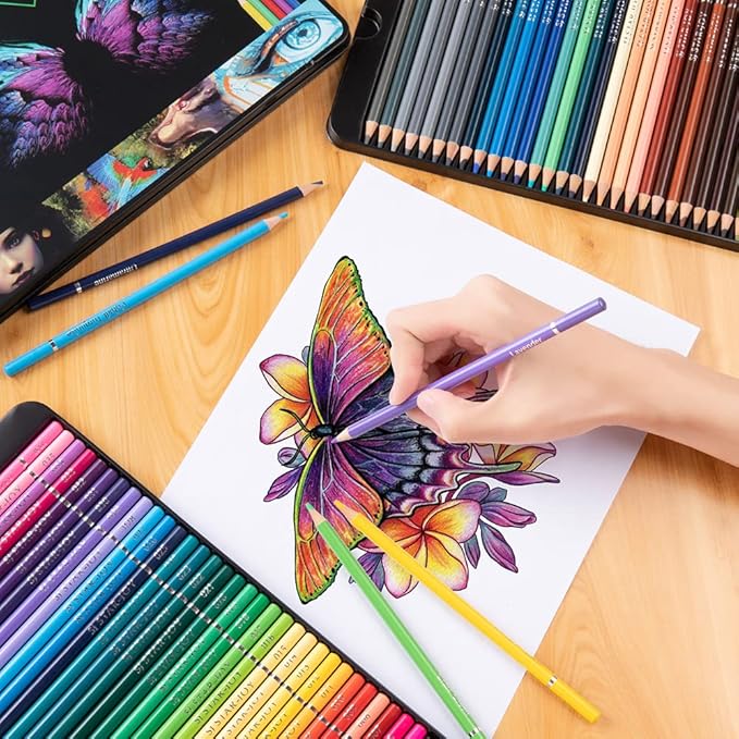 72 Colored Pencils for Adult Coloring Books, Premier Coloring Pencils Set, Quality Oil Based Colored Pencils, Holiday Gifts for Artist Drawing