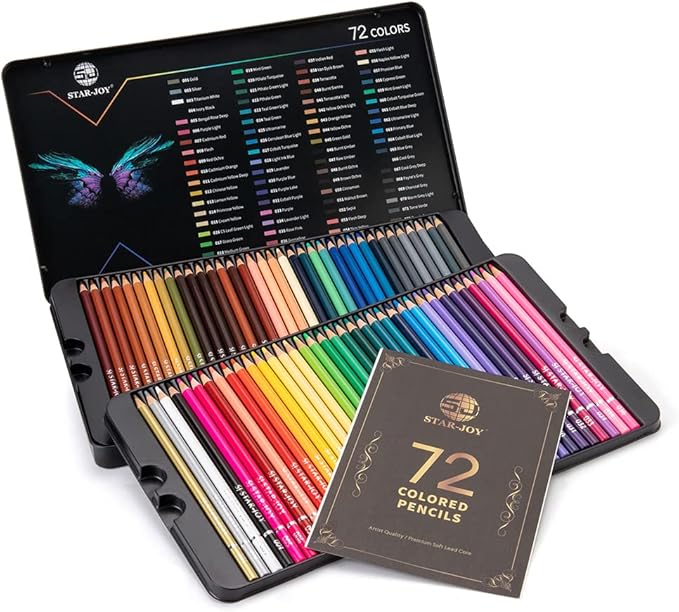 72 Colored Pencils for Adult Coloring Books, Premier Coloring Pencils Set, Quality Oil Based Colored Pencils, Holiday Gifts for Artist Drawing