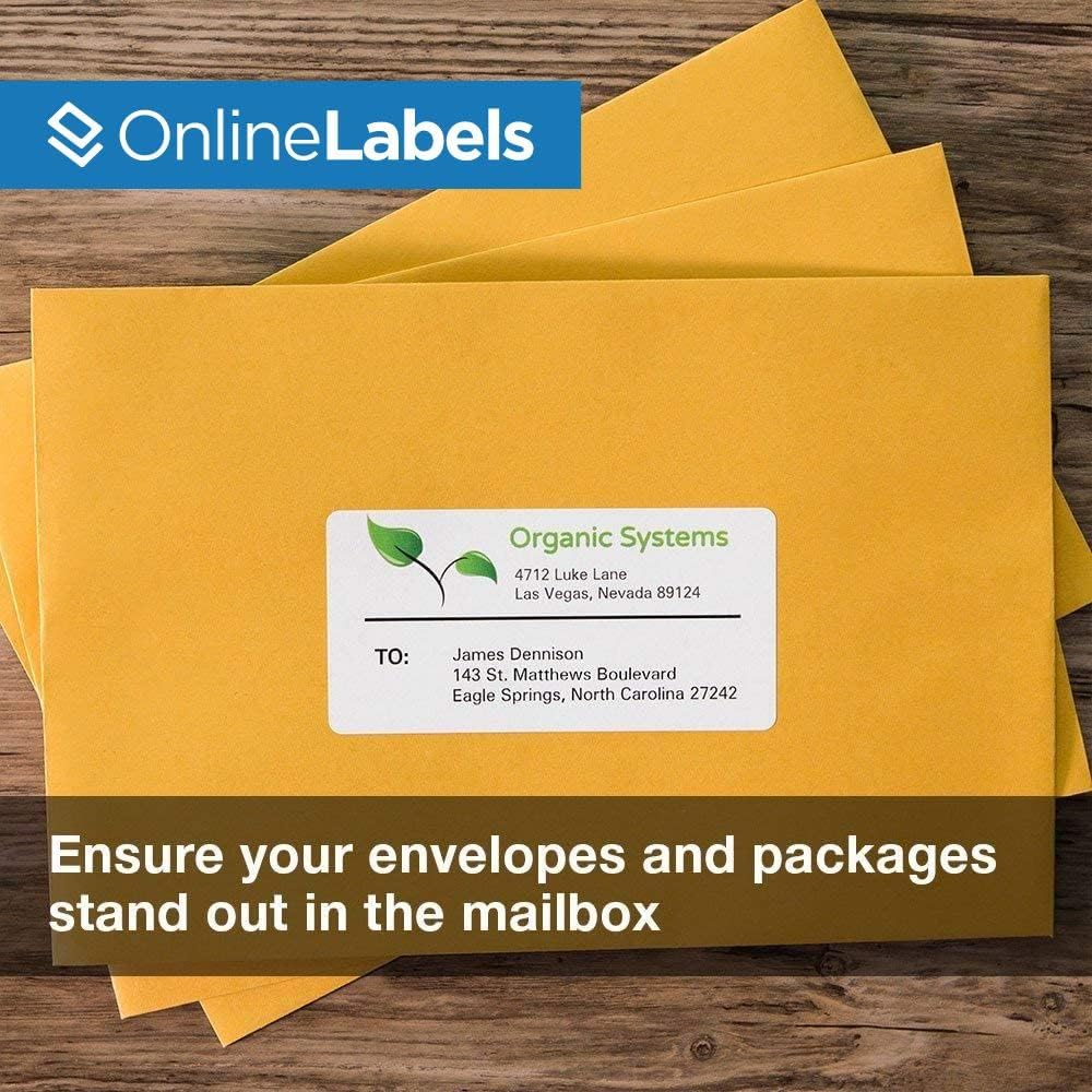 4 x 2 Rectangle Mailing Labels - Permanent, White Matte - Address, Shipping, Gift - Pack of 100,000-10,000 Sheets - Inkjet/Laser Printers - Online Labels