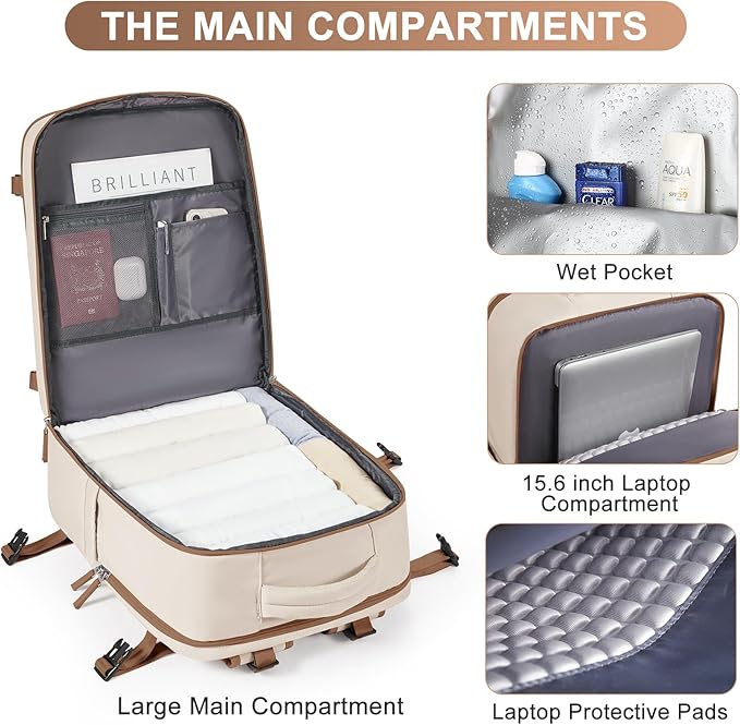 coofay Extra Large Travel Backpack Carry on Flight Approved Mochila De Viaje Personal Item Backpack for Airlines Frontier Airlines Personal Item Bag Backpack for Travel Backpacks for Men Women