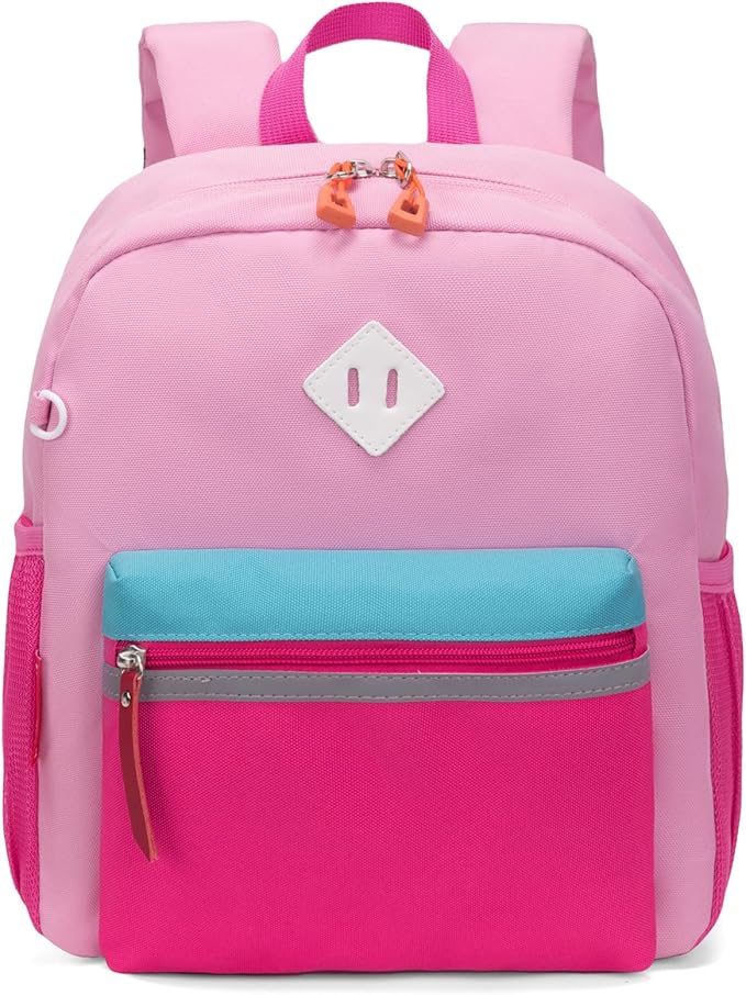 HawLander Little Kids Backpack for Girls Toddler School Bag Fits 3 to 6 years old, 12 inch, Pink