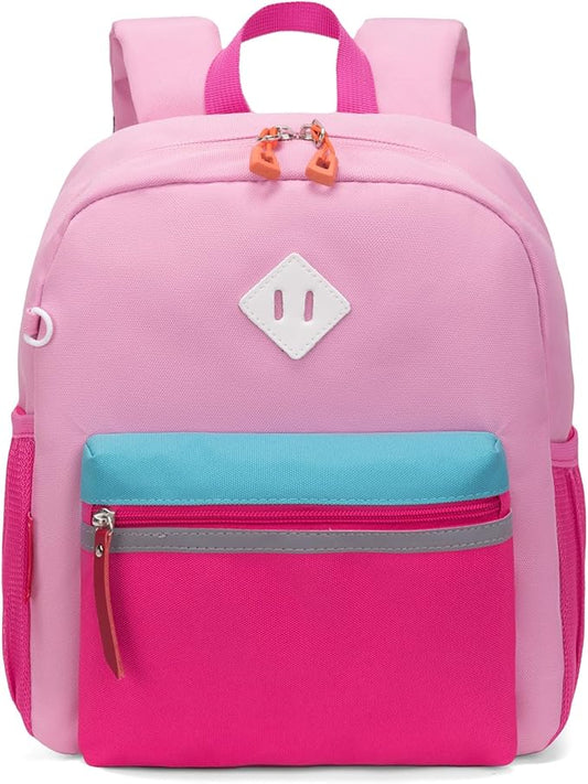 HawLander Little Kids Backpack for Girls Toddler School Bag Fits 3 to 6 years old, 12 inch, Pink
