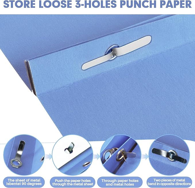 Two Pocket Folders, RAZCC 50 Pack Two Pocket Folders with Prongs, 3 Prong Folders Fit Letter Size Paper, Pocket Paper File Folders for School Office Home Business, Assorted 10 Colors