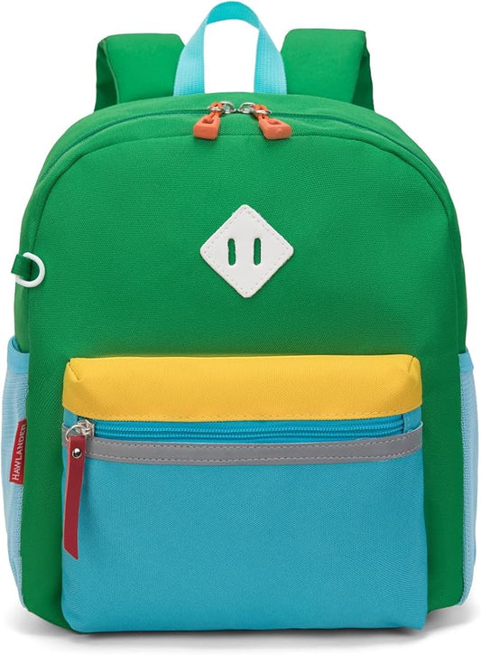 HawLander Little Kids Backpack for Boys Toddler School Bag Fits 3 to 6 years old, 12 inch, Green