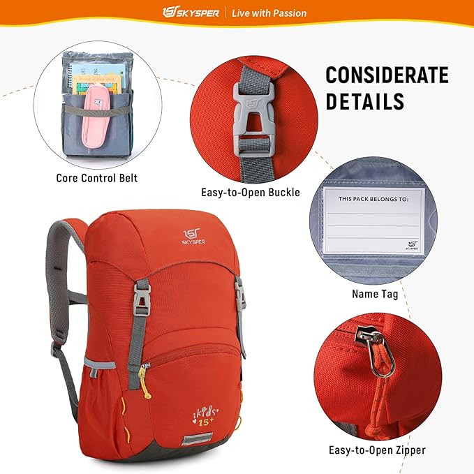 SKYSPER Kids Backpack for Boys Girls Lightweight Travel Daypack Elementary Student Rucksack Outdoor Primary School Bag