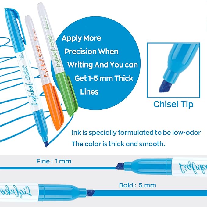 Dry Erase Markers Bulk 160 Pack 12 Colors of 127 Black and 33 Assorted Pens, Chisel Tip Whiteboard Markers for Home School and Office.