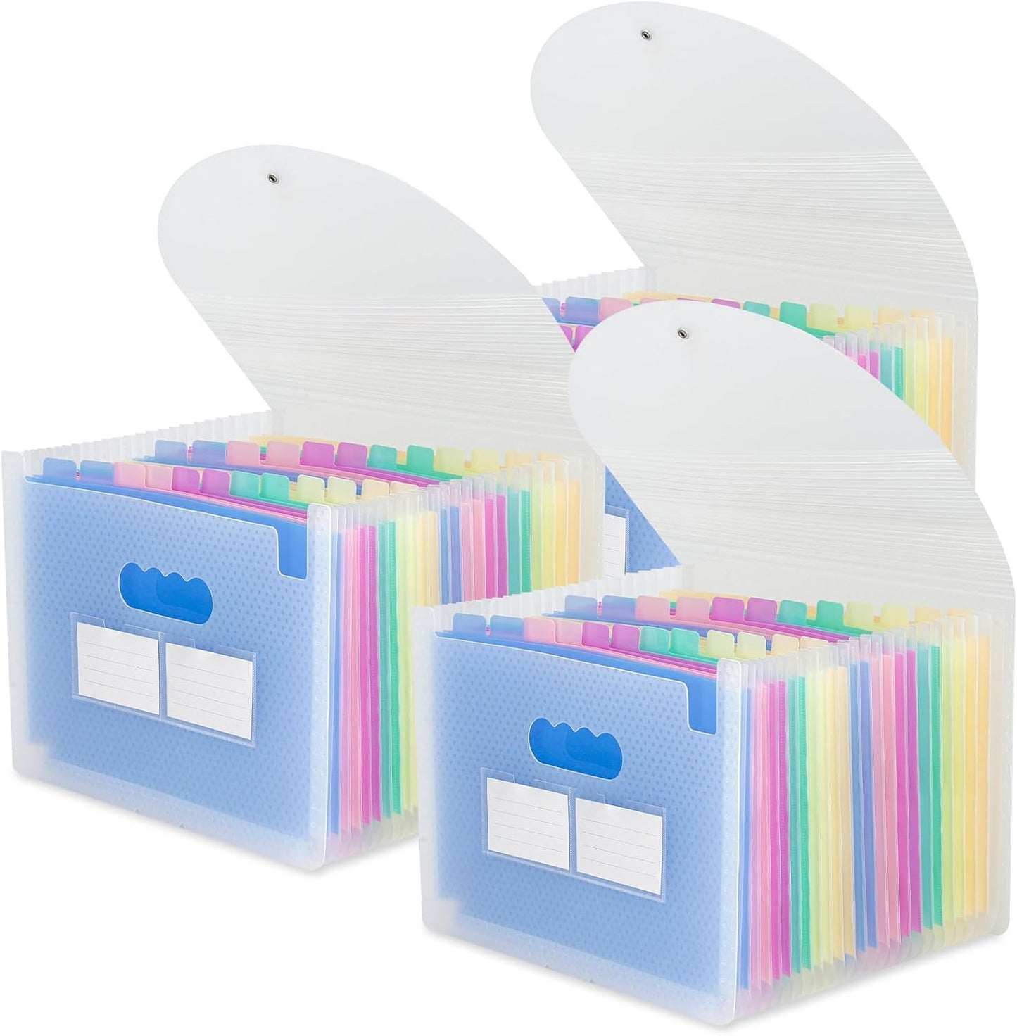 Accordion File Organizer, 3 Pack 24 Pockets Expanding File Folders, Portable Monthly Bill Receipt Documents Organizer with Colorful A-Z Tabs, Letter/A4 Size - Blue