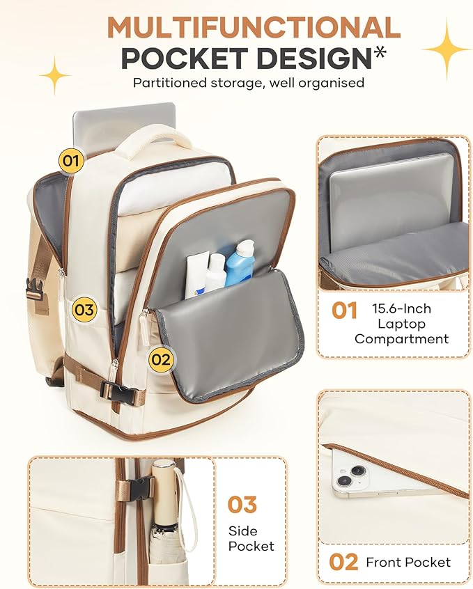 coofay Travel Backpack Carry on Flight Approved Mochila De Viaje Personal Item Travel Bag Backpacks for Travel Backpacks for Men Women Carry on Backpack for Airplanes 18x14x8 Inches Travel Bag