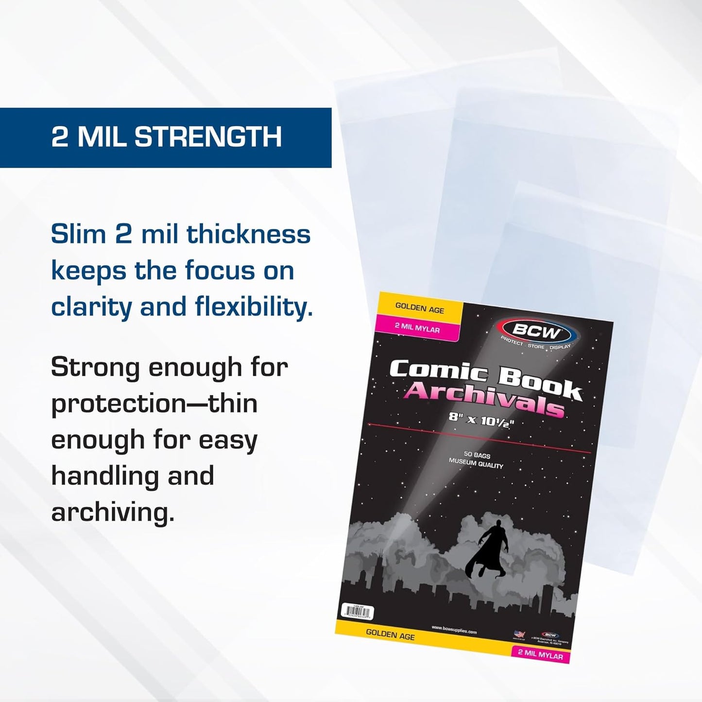 BCW 1-GOL-M2 Golden Comic Mylar Archivals - 2 Mil