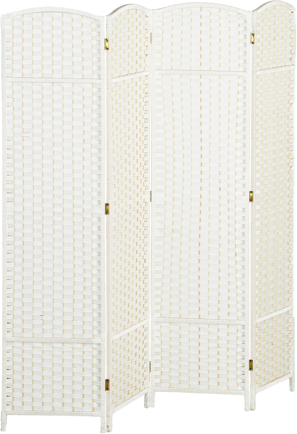 HOMCOM Room Divider, 4 Panel Folding Privacy Screen, 5.6' Tall Freestanding Wall Partition for Home Office, Bedroom, White