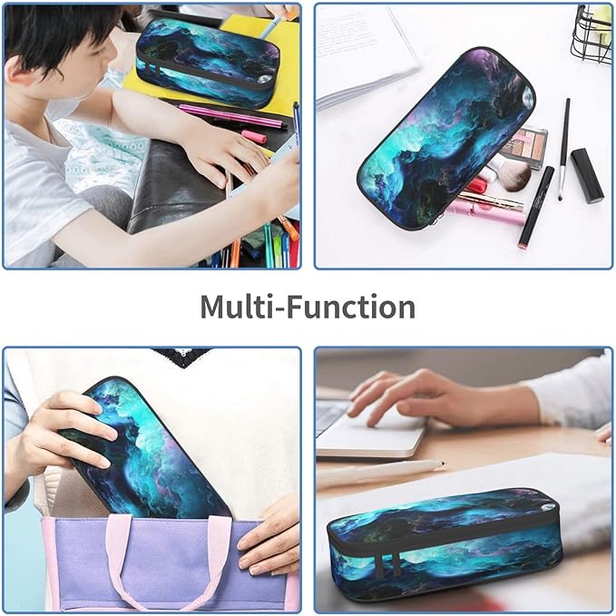 Beautiful Cloud Large Pencil Case With Zipper Compartments Stationery Pencil Bag For Kids Teens Students School Supplies