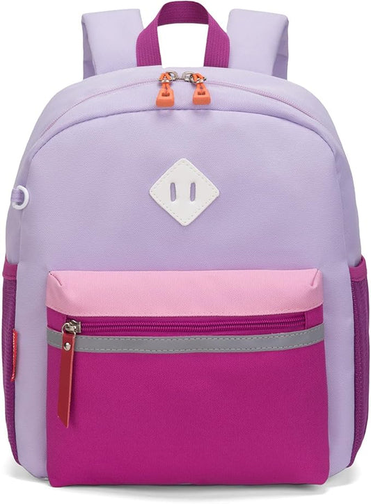 HawLander Little Kids Backpack for Girls Toddler School Bag Fits 3 to 6 years old, 12 inch, Purple