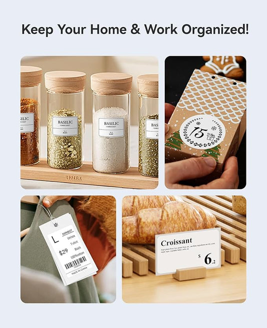 NIIMBOT B1 Label Maker Machine with Tape, Thermal Label Printer Easy to Use for Office Supplies, Home, Business, 2 Inch Label Maker with 2'' x1.18'' Labels-230pcs/Roll