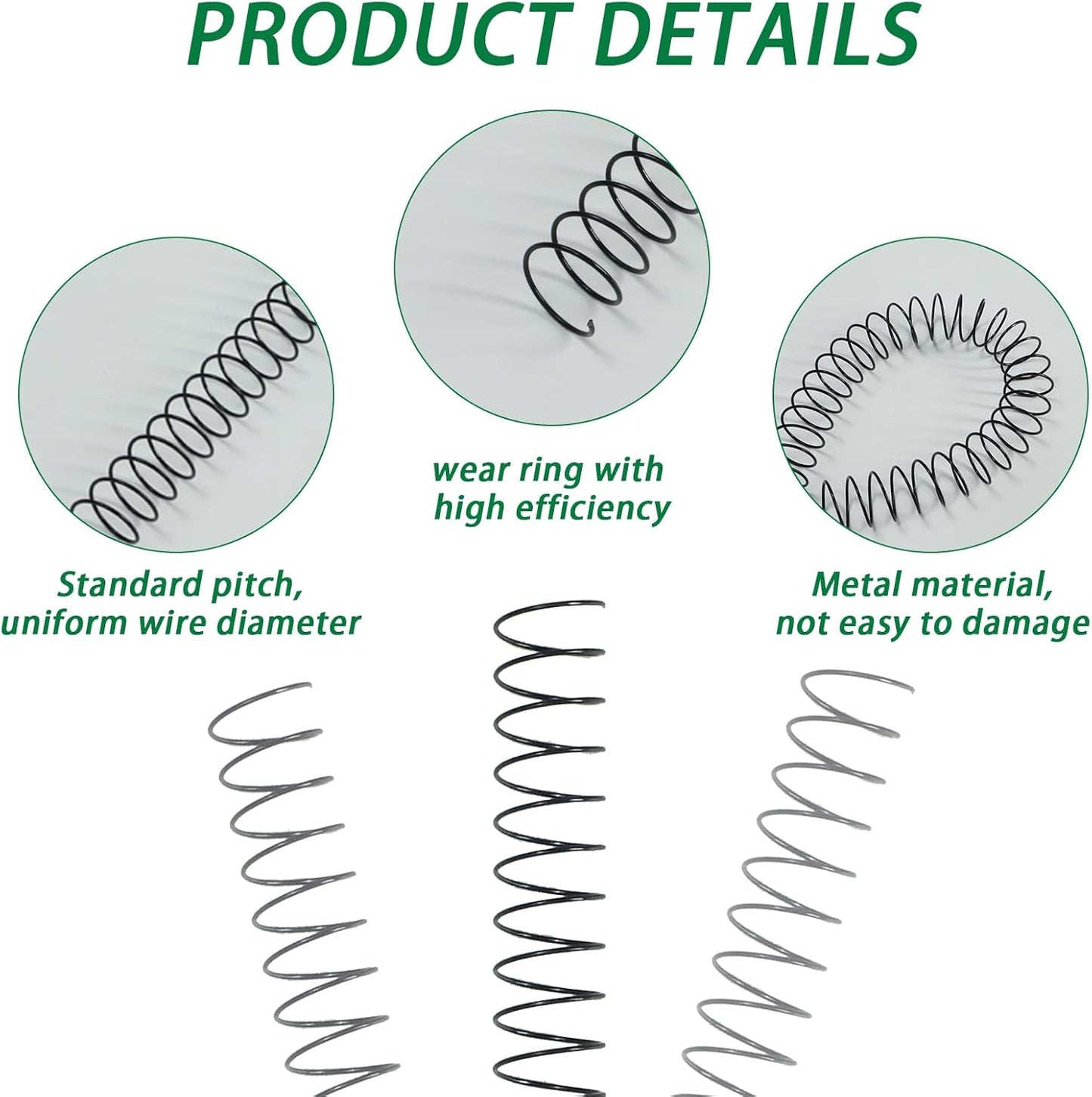 RAYSON 19mm Wire Spiral Coil Binding, 3:1 Pitch, 3/4" Metal Spiral Binding Coil 160 Sheets Capacity, Black Color & Pack of 50