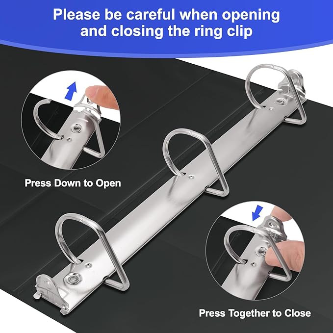 Comix D-Ring Basic View Binder 1 inch 3 Ring Binders, Hold 225 Sheets of 8.5" x 11" Paper, 12 Pack (Black)