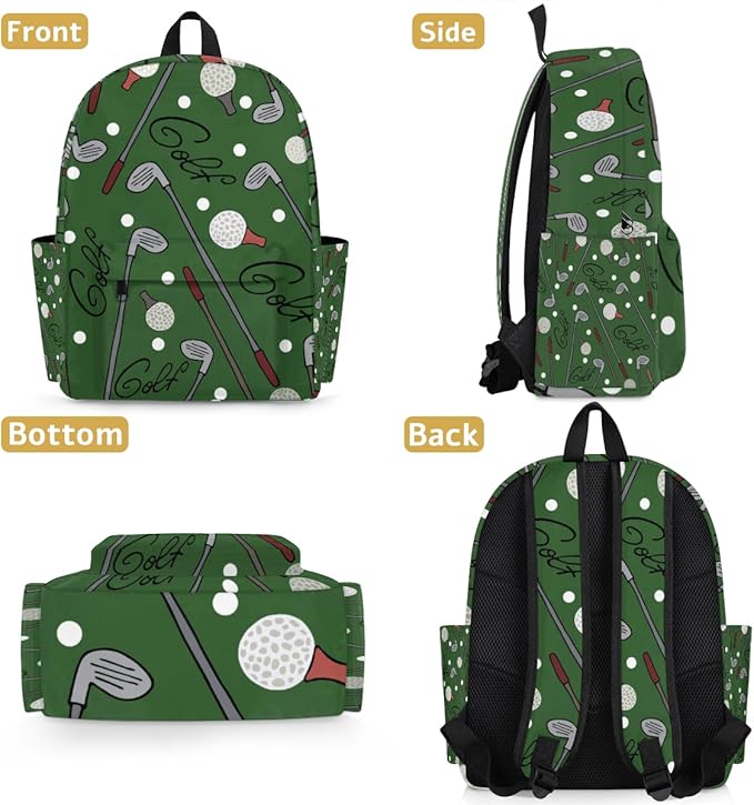 Golf Sport Kids Backpack for Boys Girls Sport Golf Ball Preschool Toddler Backpack Kindergarten Nursery Bookbag Travel Children Lightweight School Bag