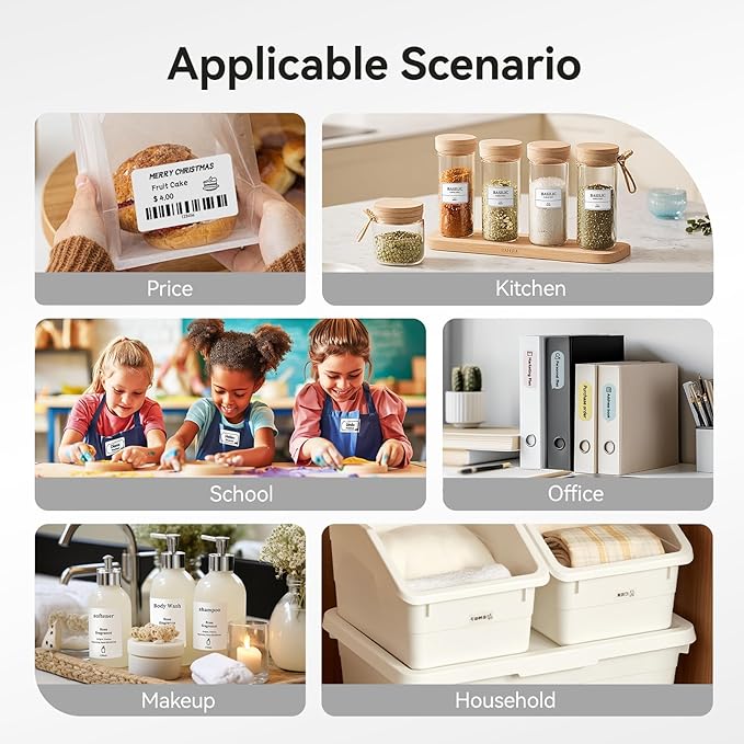 NIIMBOT B21 Label Maker, Portable Bluetooth Label Printer for Small Business, Sticker Maker with Tape for Gift Barcode, Clothing, Retail, Bakery, Mailing, Candles, Jewelry, Craft Organizing, Black