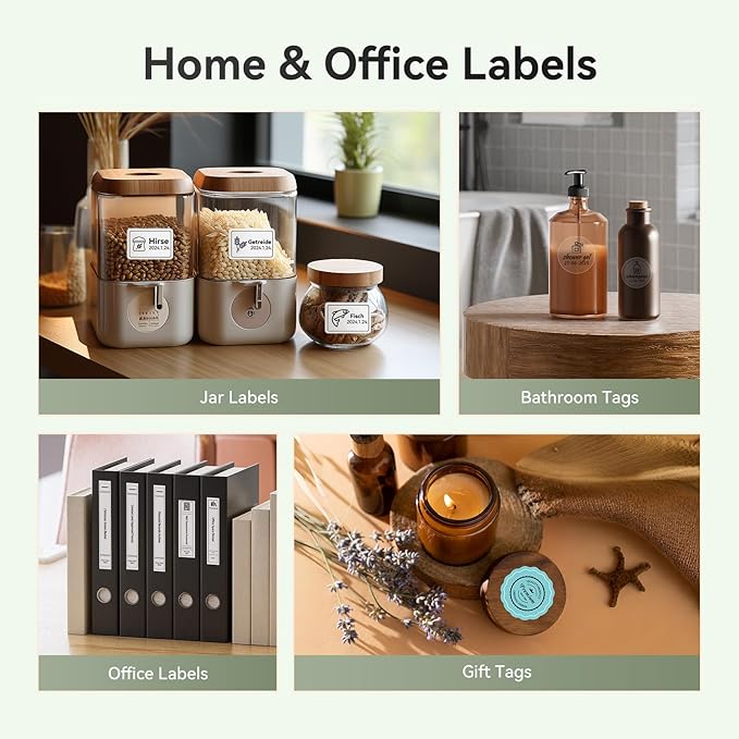 NIIMBOT B21 Label Maker Machine with Tape 2Inch Portable Sticker Printer Thermal Labeler for Jar Price Address Label for Business Home Office Organization, Green