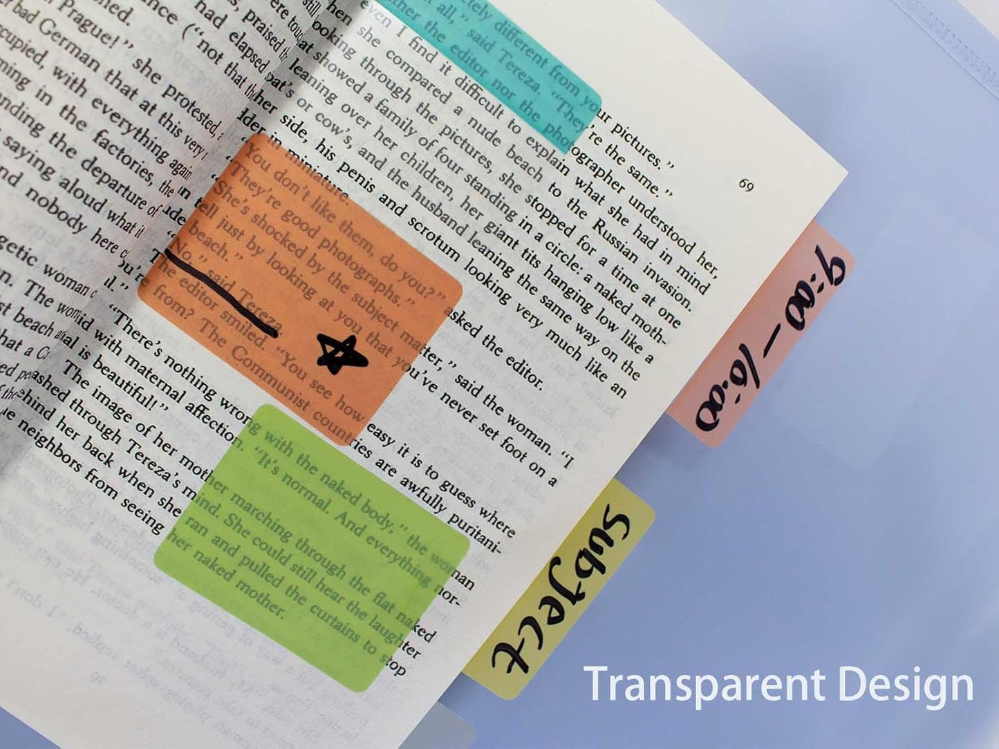 ELII 500 PCS Tabs 2 Inch Book Tabs Sticky Index Tabs,Page Markers File Tabs Self Adhesive, Labels for Pages Notebooks