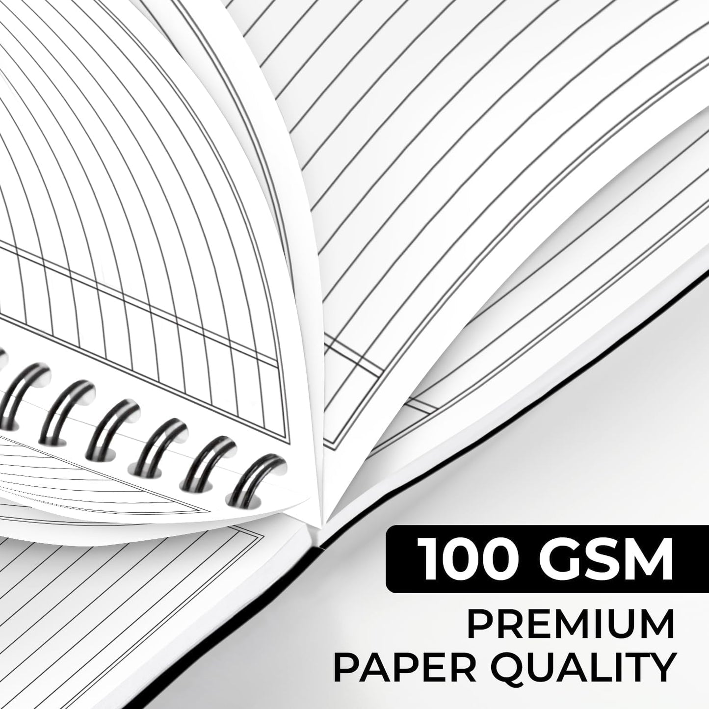 48 Pack Spiral Notebook, 5.8 x 8.3, 120 Pages (60 Sheets),100 GSM Paper Ruled Notebooks, Water Resistant Black Cover, Bulk A5 Journal for Women & Men, Daily Wrting Small Book, School, Office