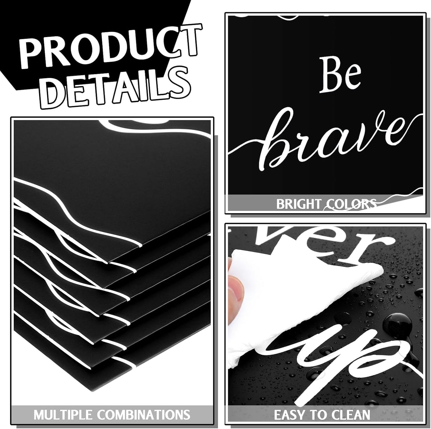 Honoson 24 Pcs Bulk Inspirational Privacy Folders for Students Cardboard Test Privacy Boards Motivational Words Desk Dividers Shield for Classroom School Study Supplies, 6 Styles(Minimalism)