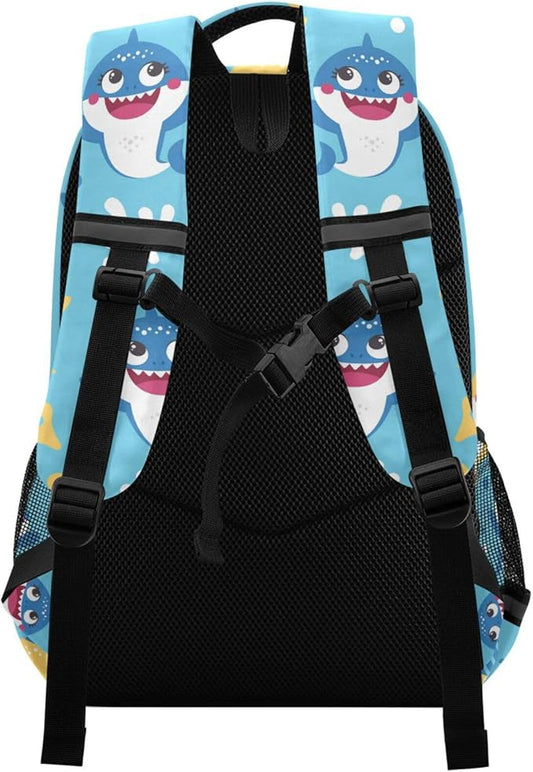Cute Shark Backpack for Boys Girls Elementary School Bag Kids Bookbag Travel Rucksack