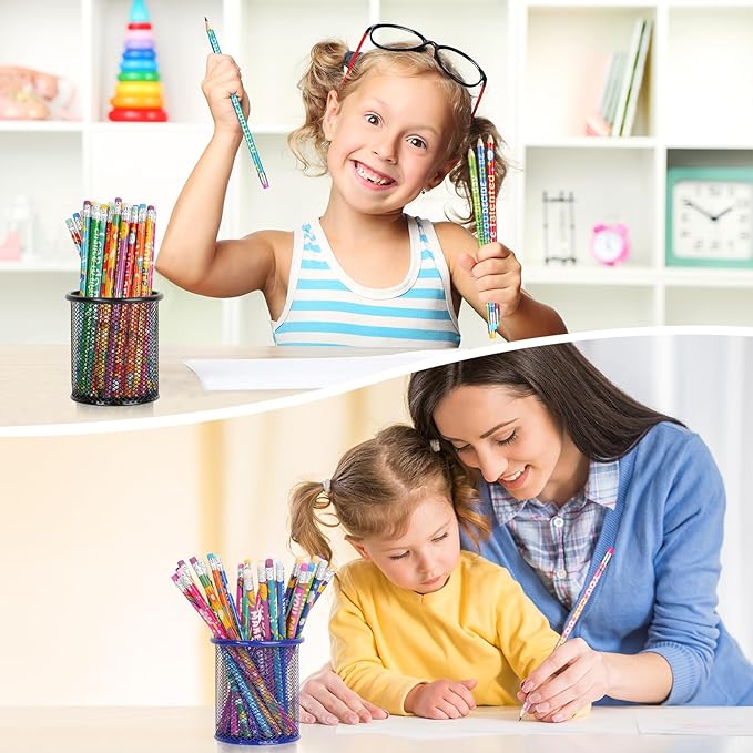 100 Pcs Motivational Pencils Bulk, Rainbow Inspirational School Pencils for Classroom, Cute Pencil with Encourage Positive Sayings, Back to School Supplies for Kids Student Teacher Classroom Reward