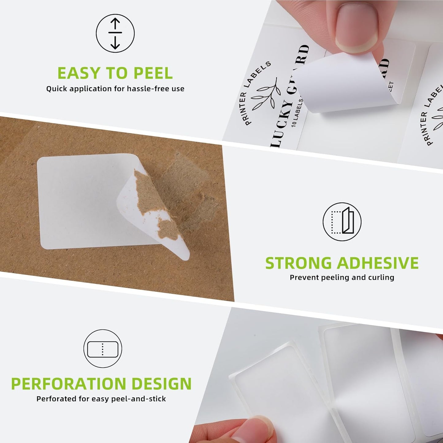 2"x 1" Direct Thermal Labels-Perforated Barcodes, Shipping Label Paper, Compatible with Zebra & Rollo Printers（12 Rolls，1000 Labels/Roll）