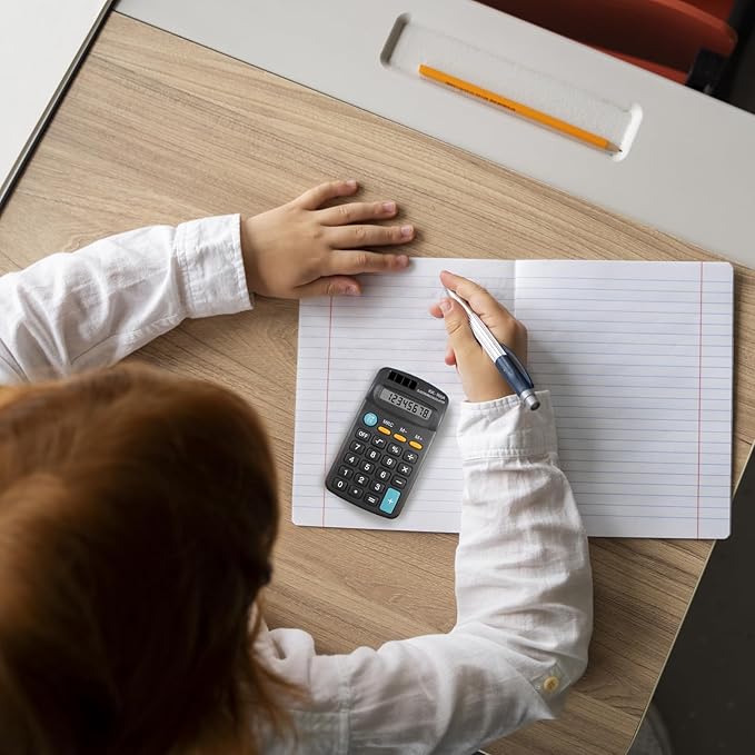 50-Pc Basic Calculator Set - Mini Battery-Powered 4-Function Calculators Pocket Calculator for School Supplies & Office Use (Pocket Size, 2 Designs)