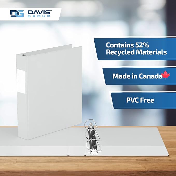 Premium Economy 6-Pack 3-Ring Binders for School or Office, D-Ring Binders, 1.5 Inch, White