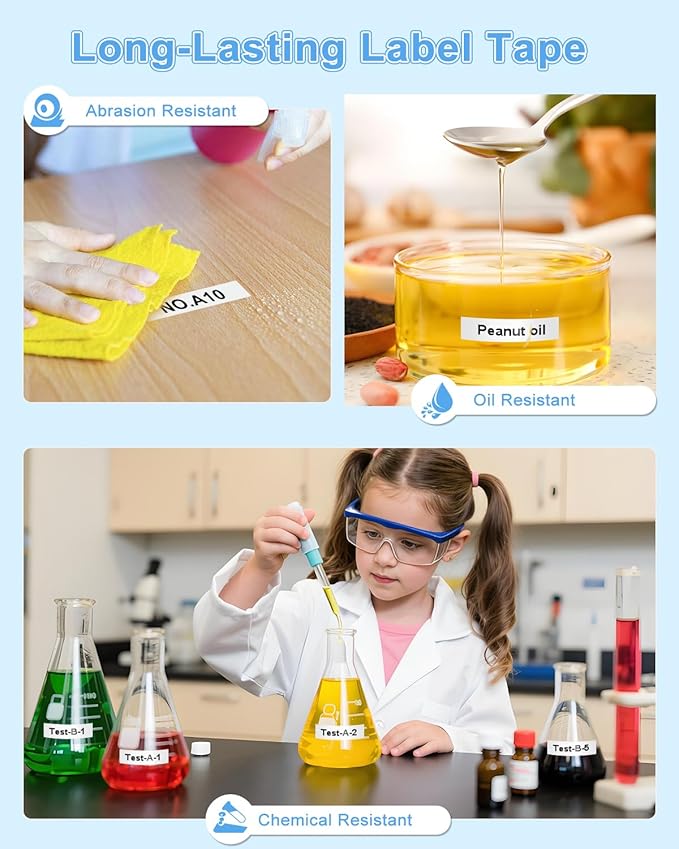 Rplacement for Brother Label Maker Tape Refill 12 mm 0.47 Laminated White TZe-231 Compatible with Brother P-Touch PT-H110 PT-D210 Label Maker Machine, Black on White, 1/2 Inch x 26.2 Feet, 15 Pack