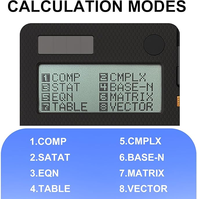 Scientific Calculators, Rudnia Solar Calculator with Alarm Clock, 417 Functions and Type-C Rechargeable, Ideal for Middle High School Students and Teachers (Black)