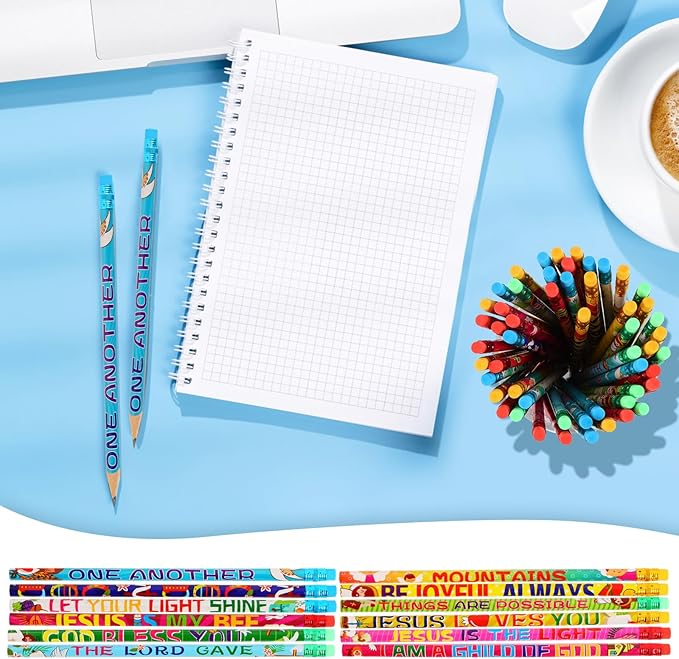 Kolewo4ever 200 Pieces Bible Verses Pencils Religious Pencil Christian Pencil with Inspirational Scripture for Students Teacher Classroom Religious School Supplies,20 styles