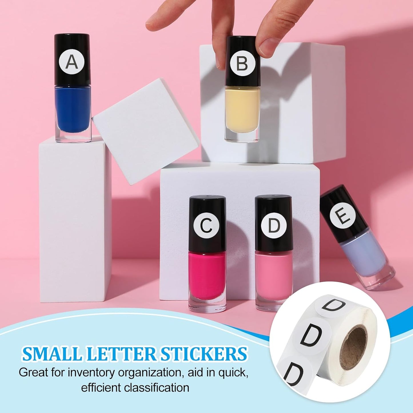 PATIKIL 1" Letter D Stickers, 4 Rolls Self-Adhesive Alphabet Round Circle Dots Labels for Organization Storage Inventory Boxes Scrapbook Craft 2000 Pcs Total