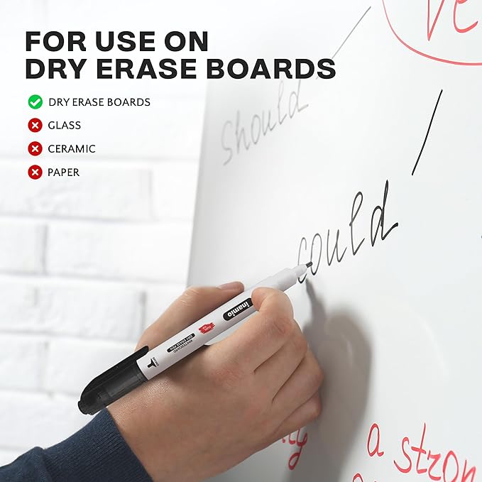 Dry Erase Markers for Whiteboard – Ultra Fine Tip White Board Markers – Dual Tip, Pastel Colors - Fine Point Erasable Markers - 12 Set