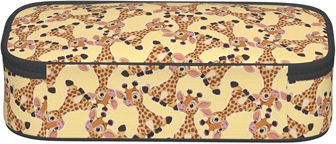 Cute Baby Giraffe Large Pencil Case With Zipper Compartments Stationery Pencil Bag For Kids Teens Students School Supplies
