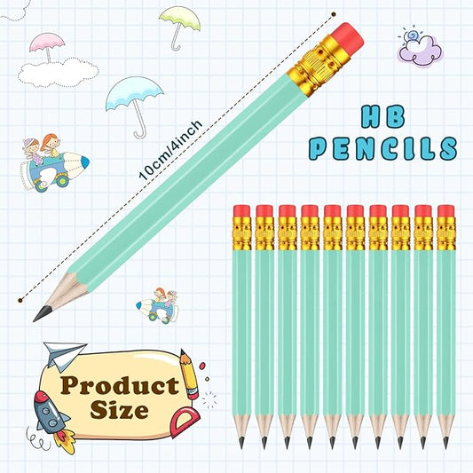 Chivao 288 Pieces Golf Mini Pencils Bulk with Eraser #2 HB Golf Short Pre Sharpened Pencils for Party Favors Office Supplies 4 Inch(Sage Green)