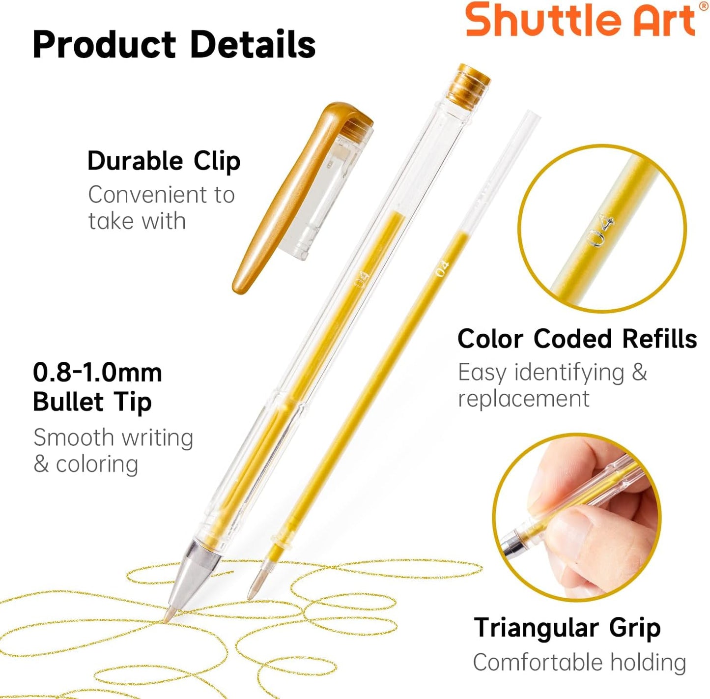 Shuttle Art 60 Pack Earth Tone Gel Pens, 30 Brown Earth Tone Gel Pens with 30 Refills for Adults Coloring Books Journaling Drawing Nature, Landscapes, Animals Scenes