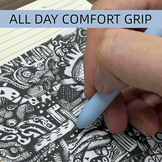 thinkor Gel Pens, 6 Pcs 0.5mm Quick Dry Black Ink Pens Fine Point Smooth Writing Pens, Cute Office School Supplies Gifts for Women (6 Pcs Boho -Black Ink)