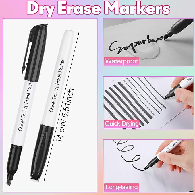Sepamoon 240 Pack Dry Erase Markers Bulk Chisel Tip Whiteboard Markers Pens Low Odor for School Office Home(Black)