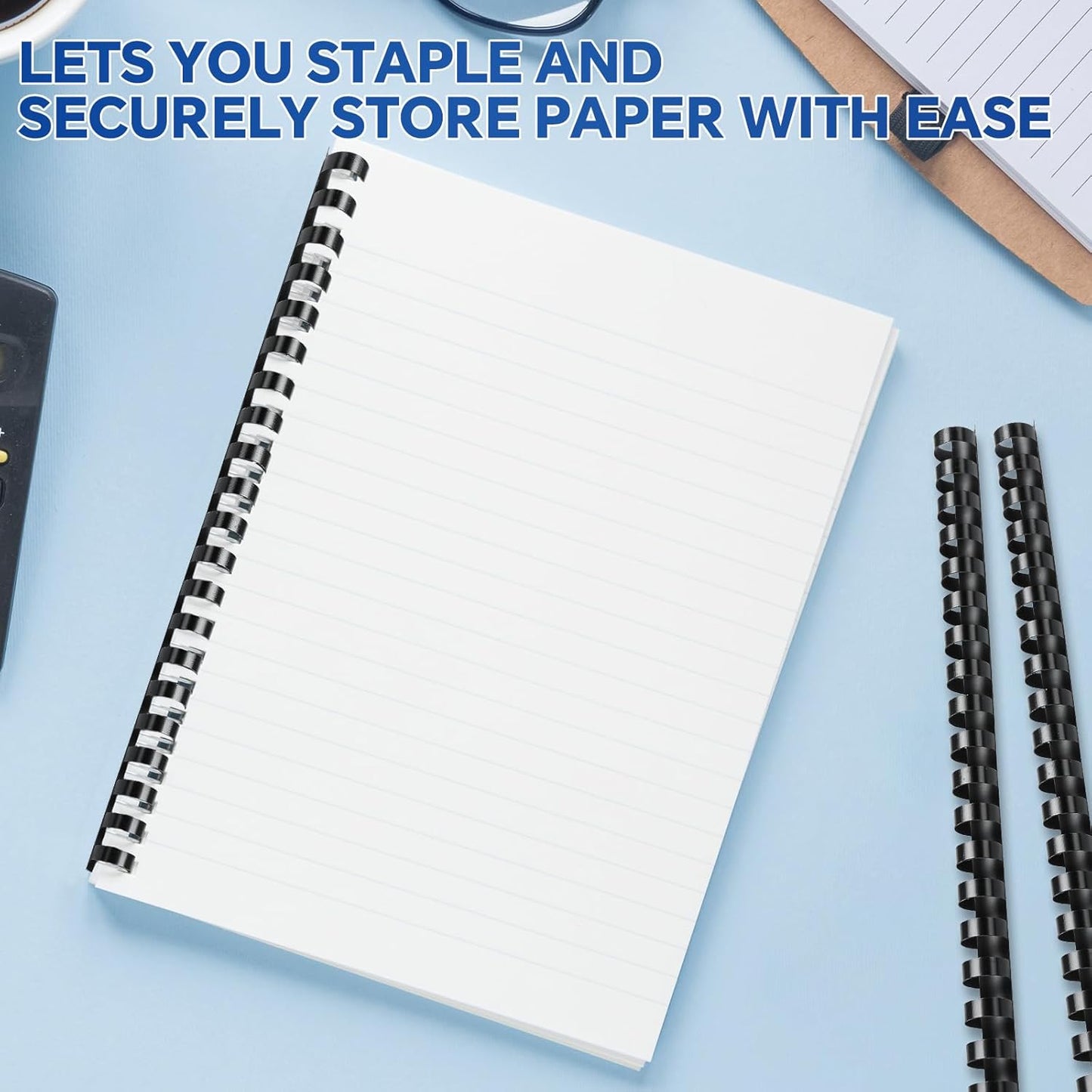 MYFULLY 100 Pack 21 Ring Plastic Comb Binding Spines | 1/2 Inch Diameter, 65 Sheet Capacity, A4, Black Binding Comb (1/2" (65 Sheet Capacity))