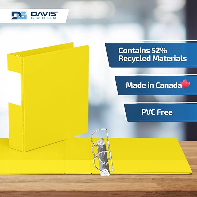 Premium Economy 6-Pack 3-Ring Binders for School or Office, D-Ring Binders, 2 Inch, Yellow